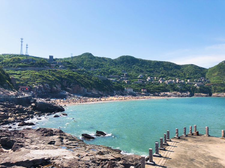 台州旅游|蓝绿色的温岭洞下沙滩